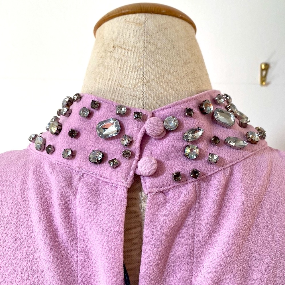 NWT!!Joa Los Angeles Pink Crop Top w/ Jeweled Neck - Picture 5 of 8